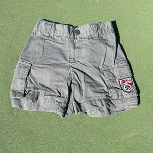 Gray Cargo Men’s Shorts with Patch Detail